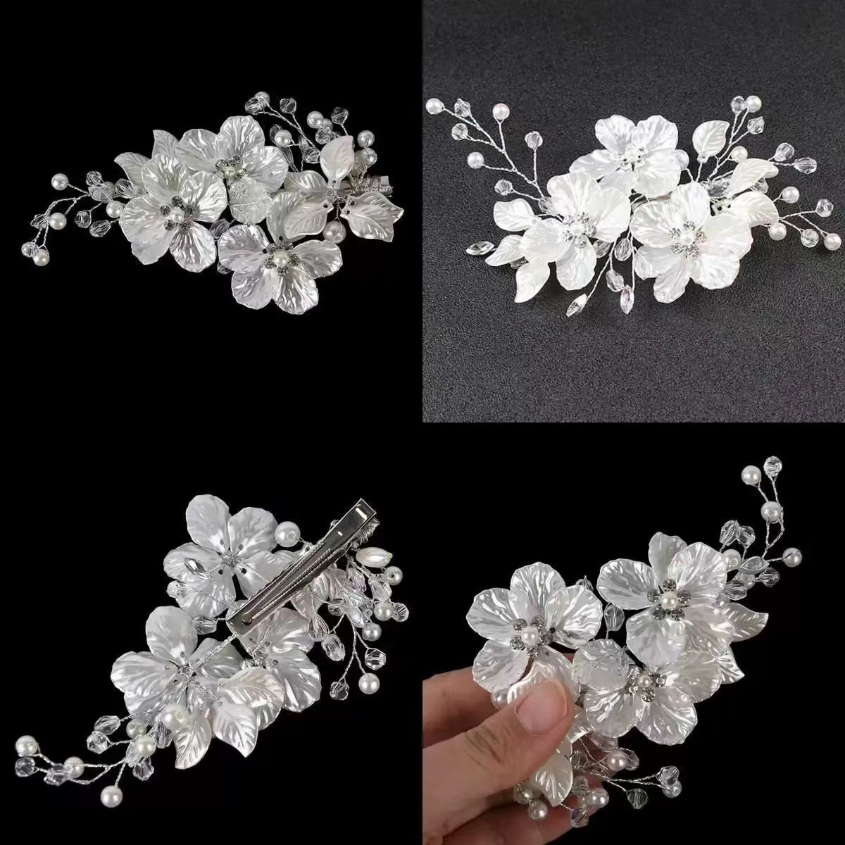 Horquilla de flor con perlas elegante para bodas y eventos_voghion.com
