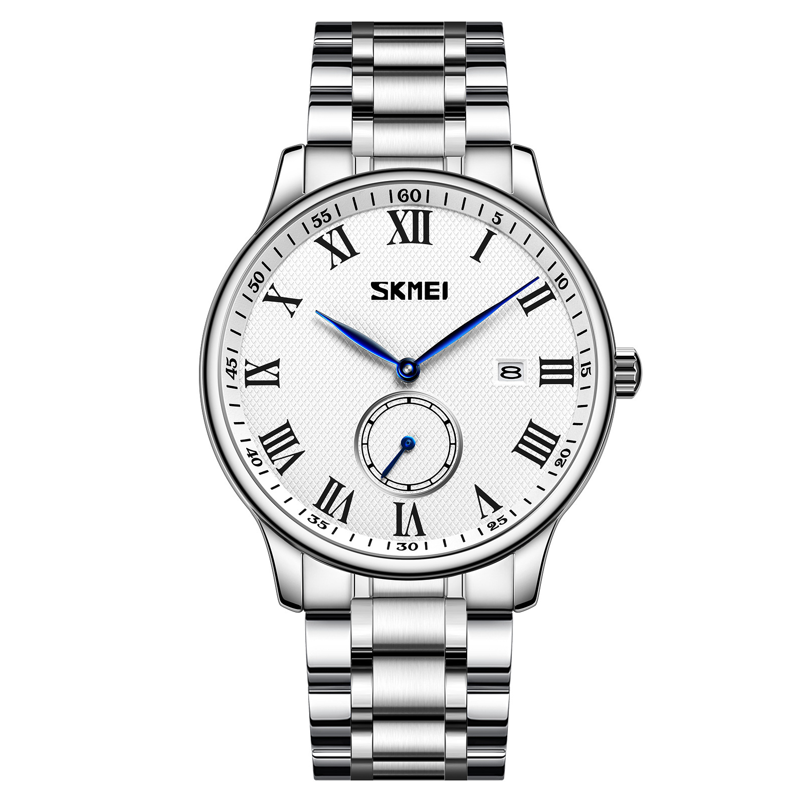 Momento de acero sólido reloj de hombre calendario de números árabes relojes de negocios comercio exterior regalos al por mayor personalizados