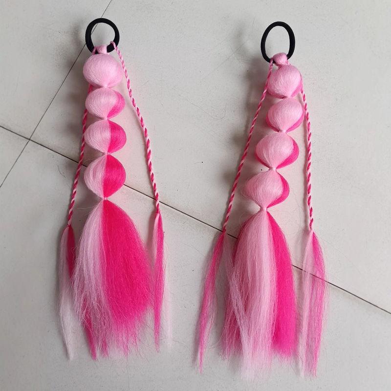 Chemical fiber color children's bubble lantern braid gradient wig ponytail braid color synthetic bubble lantern ponytail