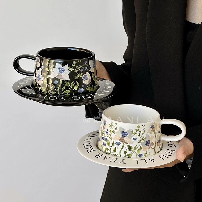岸梵 Retro coffee гениun набор, орхидея, ручная роспись, подарок на день рождения