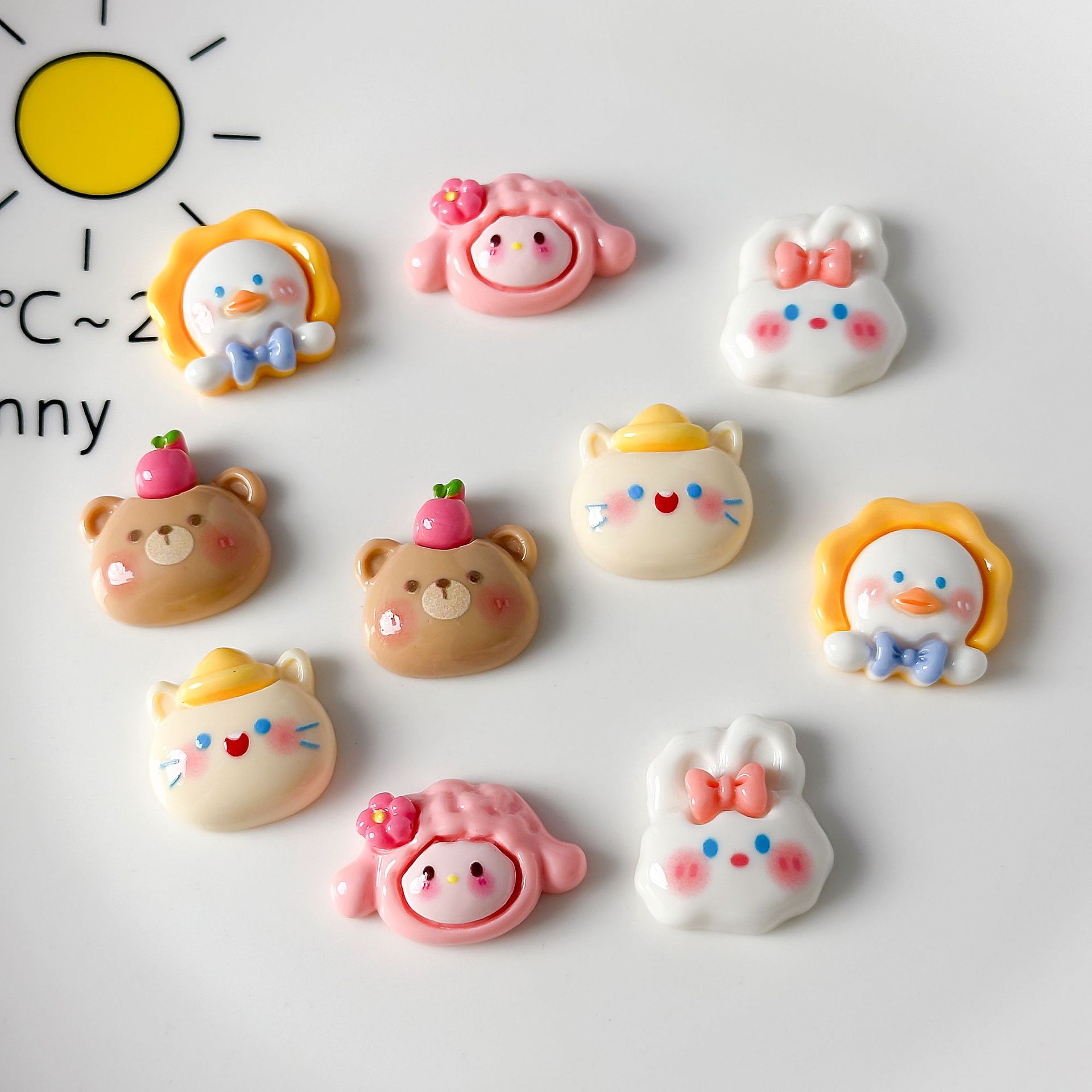 Cartoon Puppy And Bear Resin Accessories Small Parts Diy Phone Case...