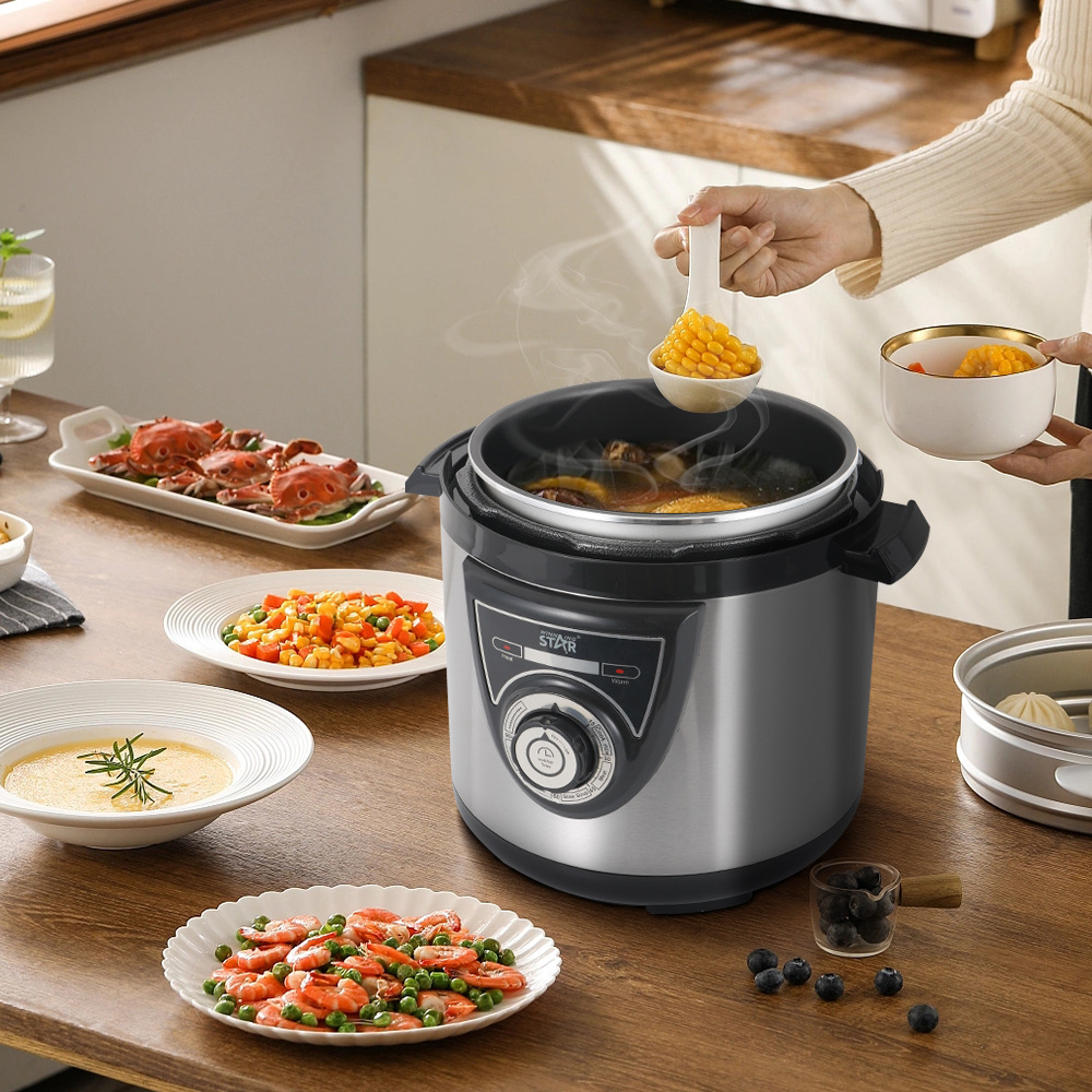Winningstar estándar europeo estándar británico de acero inoxidable 6L sopa de cocina aislamiento multifuncional olla de arroz olla de presión eléctrica image 4