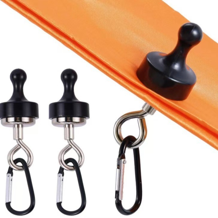 Outdoor Strong Magnet Hook Strong Magnetic Hook Camping Light Hanging Sky Curtain Tent Holder Hook Mountaineering Buckle