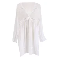 Европейская и американская новая бамбуковая кружевная короткая юбка Tencel, Пляжная блузка-бикини, юбка для отдыха на море, купальники, Солнцезащитная одежда для женщин