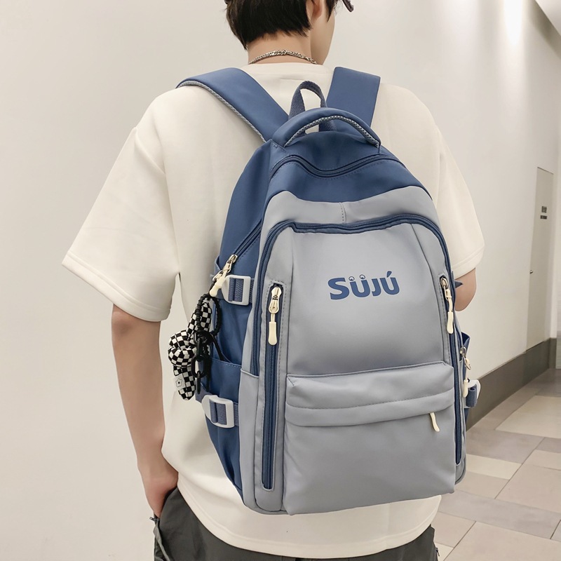 日系书包女大学生初中生高中大容量复古小众设计感双肩包电脑背包