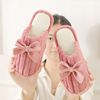 Demi-season comfortable keep warm slippers with bow for beloved platform, footwear, wholesale