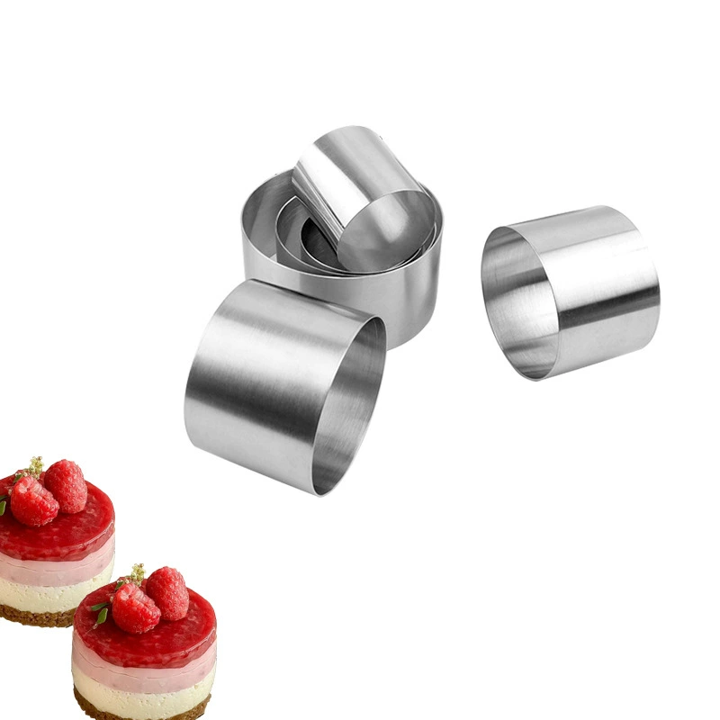 304 нержавеющая сталь 4cm высокая непористая круглая французская фруктовая башня круг мусс круг рисового пирога