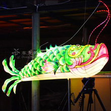 發光動物造型彩燈古典酒樓裝飾手工魚型燈籠道具古風街區打卡花燈