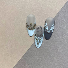 Tomoni Embossed 646 Hot Stick-on Nail Sticker Cute Japanese Nail Decal 5D Nail Sticker Retro Lace