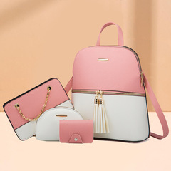 2024 New European and American Backpack Single Shoulder Diagonal Child-Mother Bag Four-piece Set Cross-Border Multi-Piece Backpack Amazon