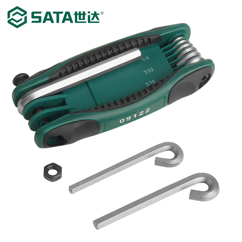 Набор шестигранных ключей SATA, 9 предметов, портативный мини, плоский торец