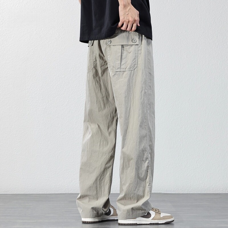 Loose Wide Leg Casual ? Men's 2025 Summer Ice Silk Quick-Dry Straight-Leg Cargo Pants Trendy Loose Wide Leg Casual ? Men's 2025 Summer Ice Silk Quick-Dry Straight-Leg Cargo Pants Trendy