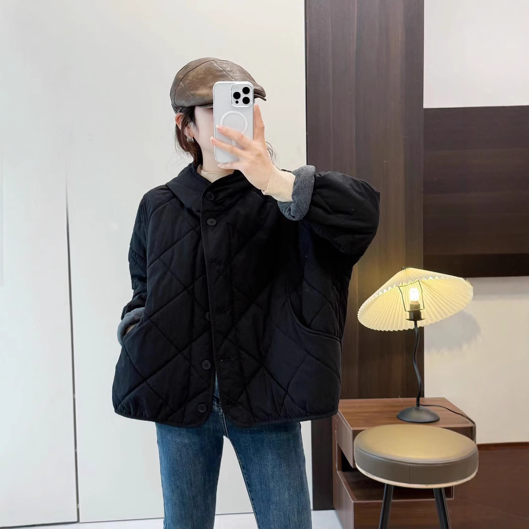(2개) 가을과 겨울 긴 소매 후드 새면 옷 느슨한 재킷