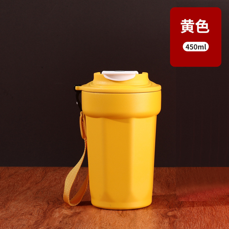 高颜値316ステンレス八角形コーヒー保温カップ携帯ひも付き車載カップビジネスプレゼント卸売り|undefined