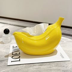 創意的なバナナのティッシュの箱の客間のお茶のいくつかの家庭の装飾品の陶磁器の紙は箱のドーパミンを引き出して焦慮の置物を禁止します。
