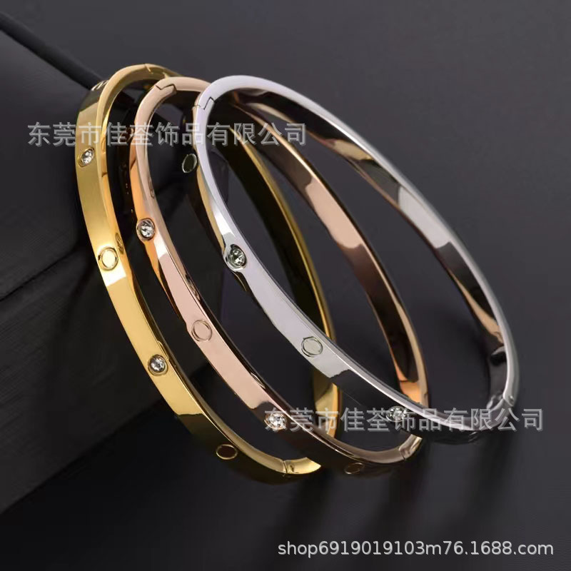 Cross-Border Fashion Ten-Diamond Titanium Steel Bracelet for Women, Full-Studded Stainless Steel Bracelet, Full-Diamond Studded Jewelry Wholesale Cross-Border Fashion Ten-Diamond Titanium Steel Bracelet for Women, Full-Studded Stainless Steel Bracelet, Full-Diamond Studded Jewelry Wholesale