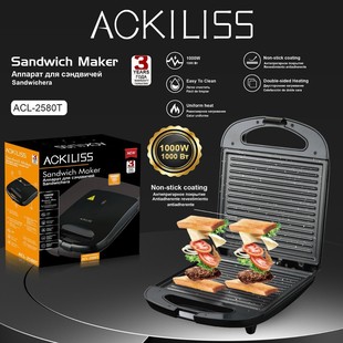 Ackiliss European Cross-Border Sandwich Machine Breakfast Machine Waffle Machine Double-Sided Heating Multi-Function Toaster