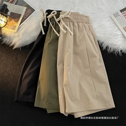 Men's Workwear Five-Finger Summer American Retro Trend Straight Leg Loose Casual Long Shorts Men's Outerwear