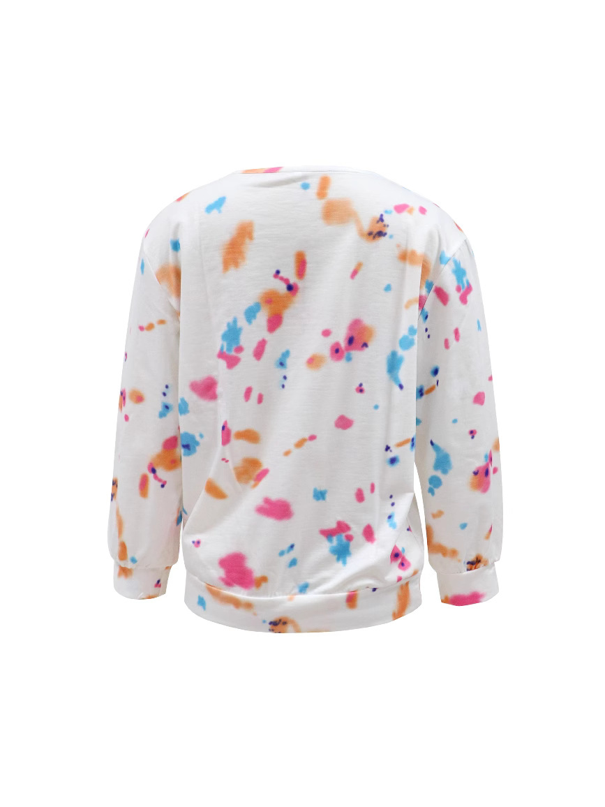 Mujeres europeas y estadounidenses transfronterizas otoño y invierno tie-dyed casual cuello redondo impresión manga larga image 3