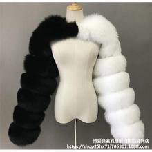 ƤŮ fur crop shawl top coat women