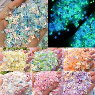 Luminous Soft Pottery Shell Nail Art Sequins DIY Cream Glue Decoration Mobile Phone Case Beauty Shiny Steamer Filling