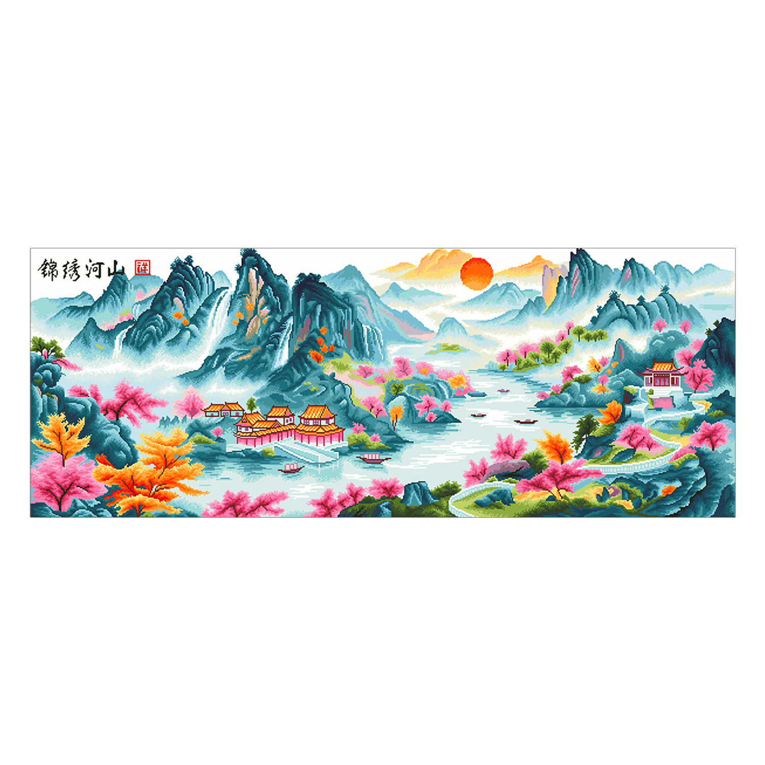[Algodón importado] Mona Lisa Real Bordado de cruz Jinxianghe montaña edición actualizada colección de paisaje centralizado artesanal image 5