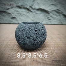 火山石多肉小绿植黑色高颜值花盆麦太保