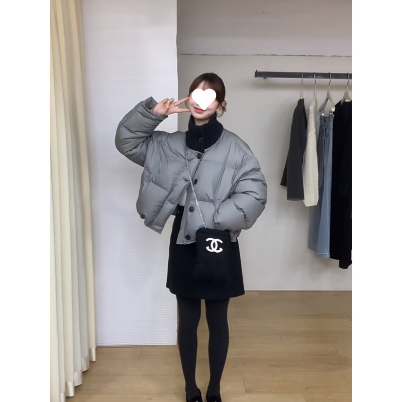 Knitted winter down jacket