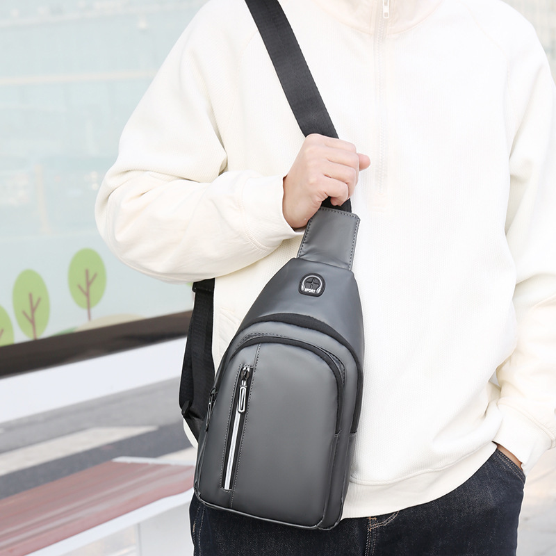 Chest Bag Men's Crossbody Bag Shoulder Bag Water-Repellent Casual Backpack Sports Small Bag Chest Bag Outdoor Travel Waterproof