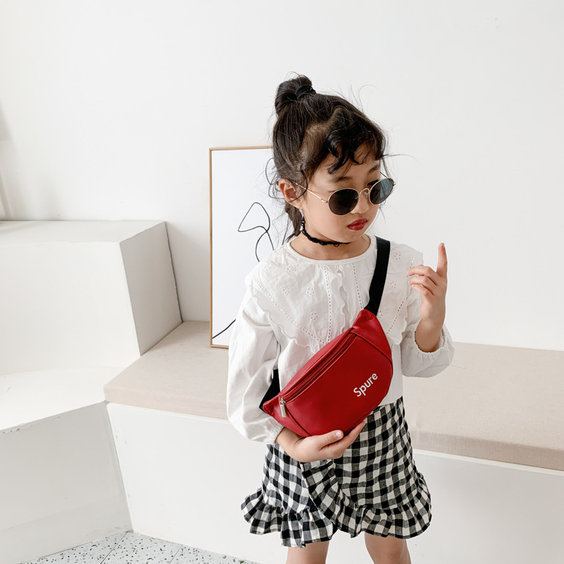 Bolsa de mensajero de niña de jardín de infantes de moda letras frescas niño bebé bolsa de cintura de viaje simple hombro de todos los partidos bolsa de los niños