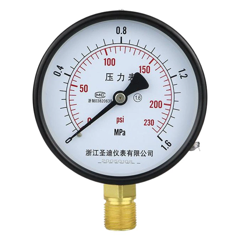 Стандартный манометр M20*1.5 с радиальным подключением для измерения отрицательного давления в системах водоснабжения, газоснабжения, нефте- и гидравлических систем, стандартный манометр из нержавеющей стали Y100.