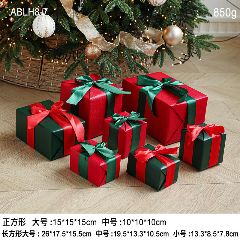Nueva caja de regalo multicolor traje de Año Nuevo Nochebuena regalo de Navidad hecho a mano árbol de Navidad decoración inferior regalo