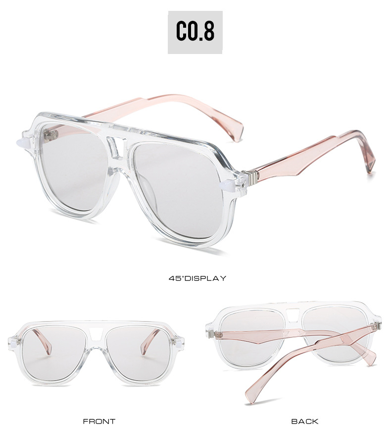 Pink Color Simple Style Leopard Ac UV400 Protection Toad Glasses Full Frame Men's Sunglasses