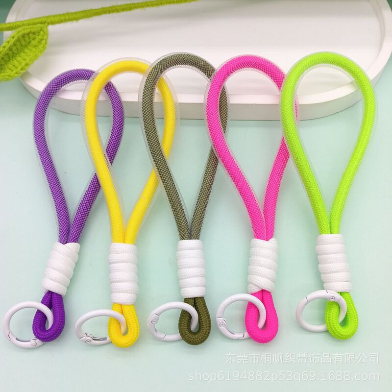 New Style Simple 6 ㎜ Mesh Lanyard Anti-Lost Wrist Strap Keychain Handmade Woven Mesh Hanging Rope Mobile Phone Lanyard