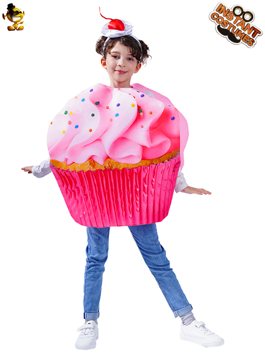 Disfraz de cupcake de helado para niños de Halloween, disfraz de escenario cosplay, disfraz de actuación