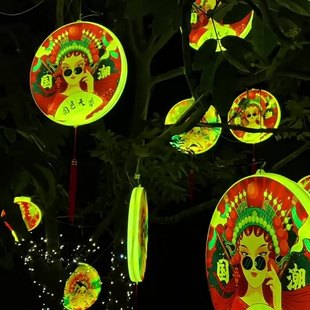 2024 National tide disc lantern outdoor waterproof Spring Festival festive colored lights hanging tree decorative lights atmosphere lights