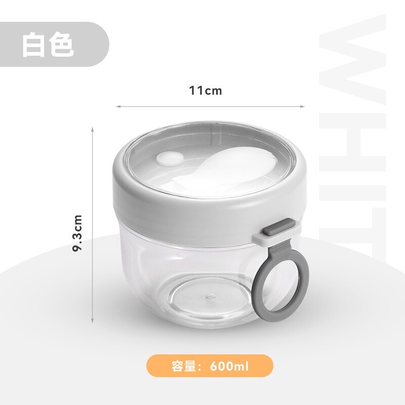 隔夜燕麦杯轻食早餐杯日本PC材质透明带盖带勺密封便携式酸奶杯子|undefined