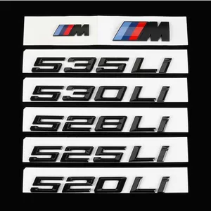 BMW 5 Seriyası, qara yazı, 520Li, 525Li, 530Li, 540Li, parlaq qara arxa emblemi