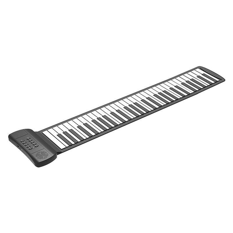 定制折叠手卷钢琴61键软钢琴 硅胶键盘便携式桌面简易练习电子琴