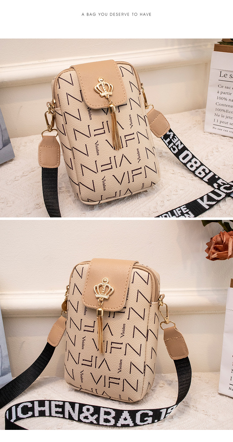 129g Weight Polyester Cotton Lining Material Buckle Closure Type Single Shoulder Strap Strap Type Phone Wallets Bags Type Daily Occasion Pu Leather Material Letter Pattern All Seasons Season Women's Gender Streetwear Style Square Shape Small Size Women's Small All Seasons Pu Leather Streetwear Phone Wallets