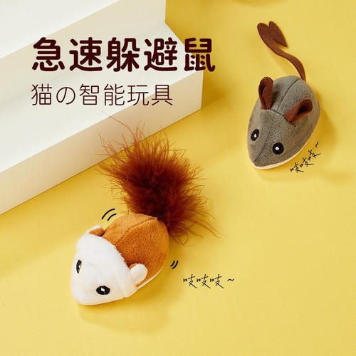 Cross-border wholesale smart electric pet toys sound simulation mouse cat self-pleasure artifact electronic cat toys