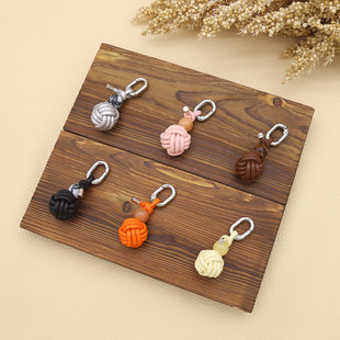 Miu Fashion Pure Hand-woven PU Ball Keychain Pendant DIY Bag Hanging Shoes Hanging Buckle Shoes Accessories