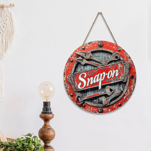 in stock American Bar Decoration Tag Wooden Round Logo Welcome Door Plate Hardware Store Window Pendant Decorations