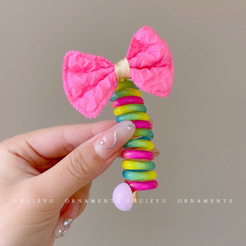 Línea telefónica con lazo, anillo para el cabello, tocado, nueva trenza de burbujas, cuerda para el cabello trenzada, alta elasticidad, sin dañar el cabello, cuerda para atar, banda de goma femenina