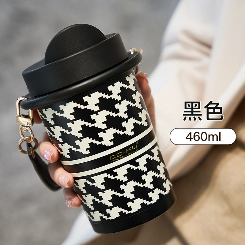 高档保温杯女生高颜值水杯手提外带咖啡杯便携式随行杯子办公室|undefined