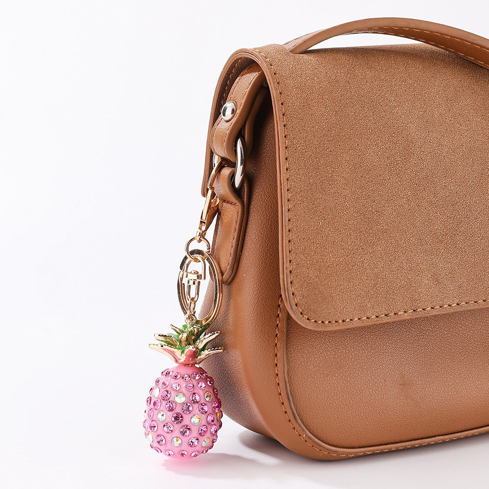 Alloy Material 1 Piece Bag Pineapple Bag Pendant Keychain Alloy Women's Cute Bag Pendant Keychain