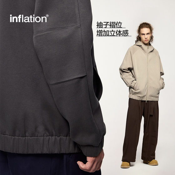 INF Men's Wear | 370G Air Layer Windproof Coat 2024 Fall/Winter New Fashion Brand Casual Loose Hooded Wear