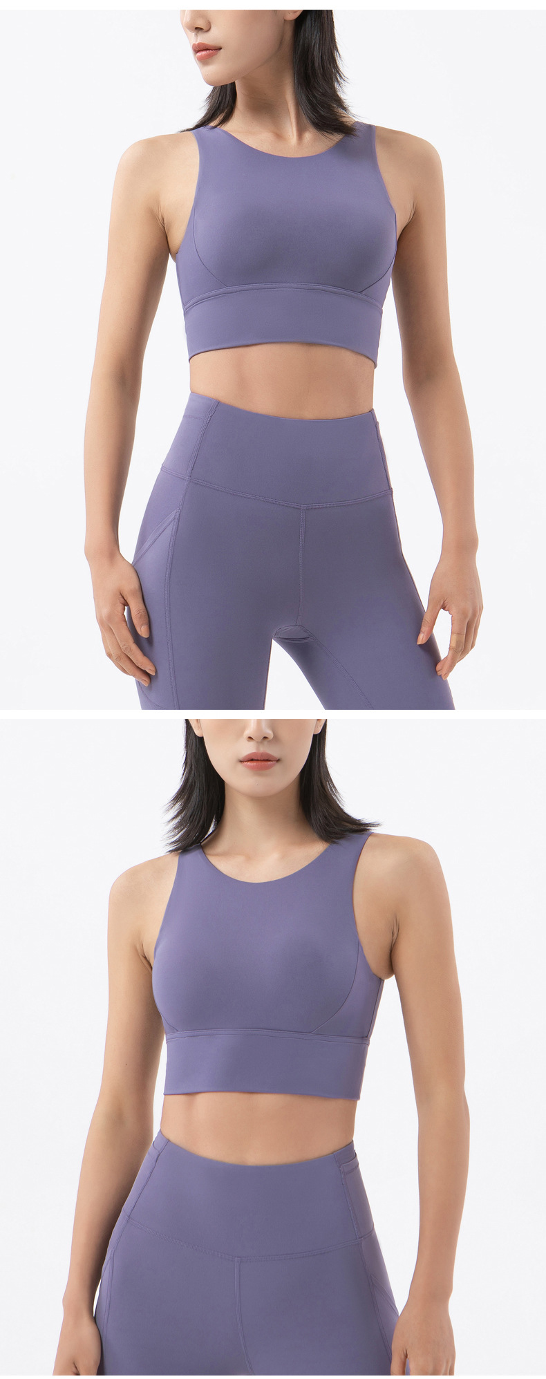 Sleeveless Sleeve Length Sports Solid Color Nylon U Neck Active Tops Sports
