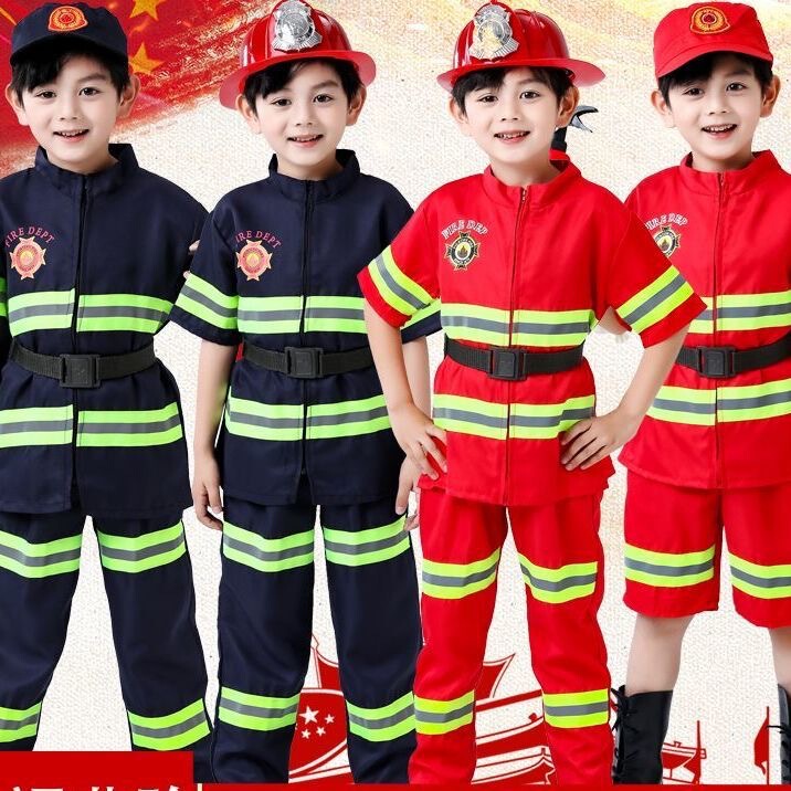 Children's Firefighter Suit Firefighter Costume Professional Role Play Fire Drill Clothes for Boys and Girls Children's Firefighter Suit Firefighter Costume Professional Role Play Fire Drill Clothes for Boys and Girls