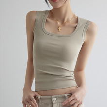 2025夏季新款纯棉背心女打底无袖螺纹遮副乳内搭外穿薄款工字吊带
